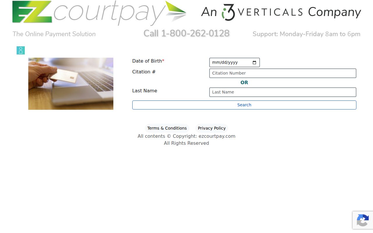 Buchanan court records source showing EZCourtPay citation lookup fields