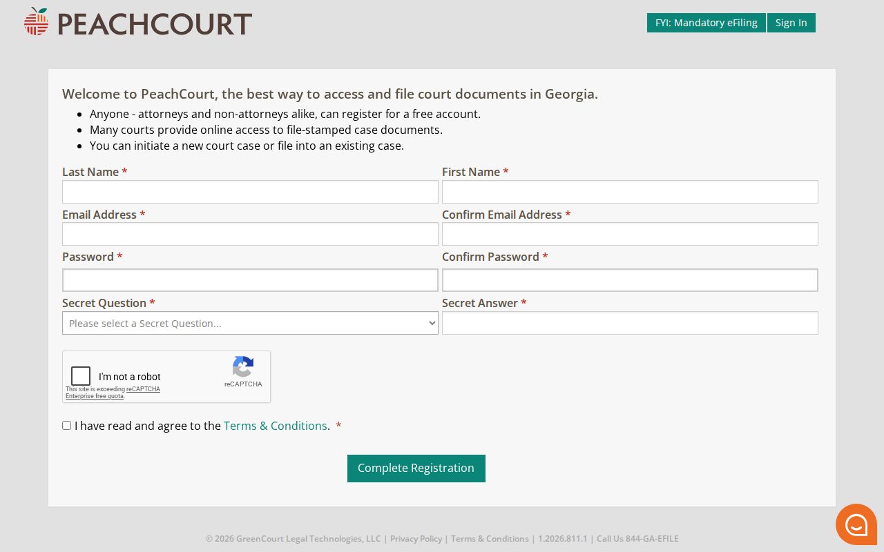 Haralson County case search PeachCourt registration