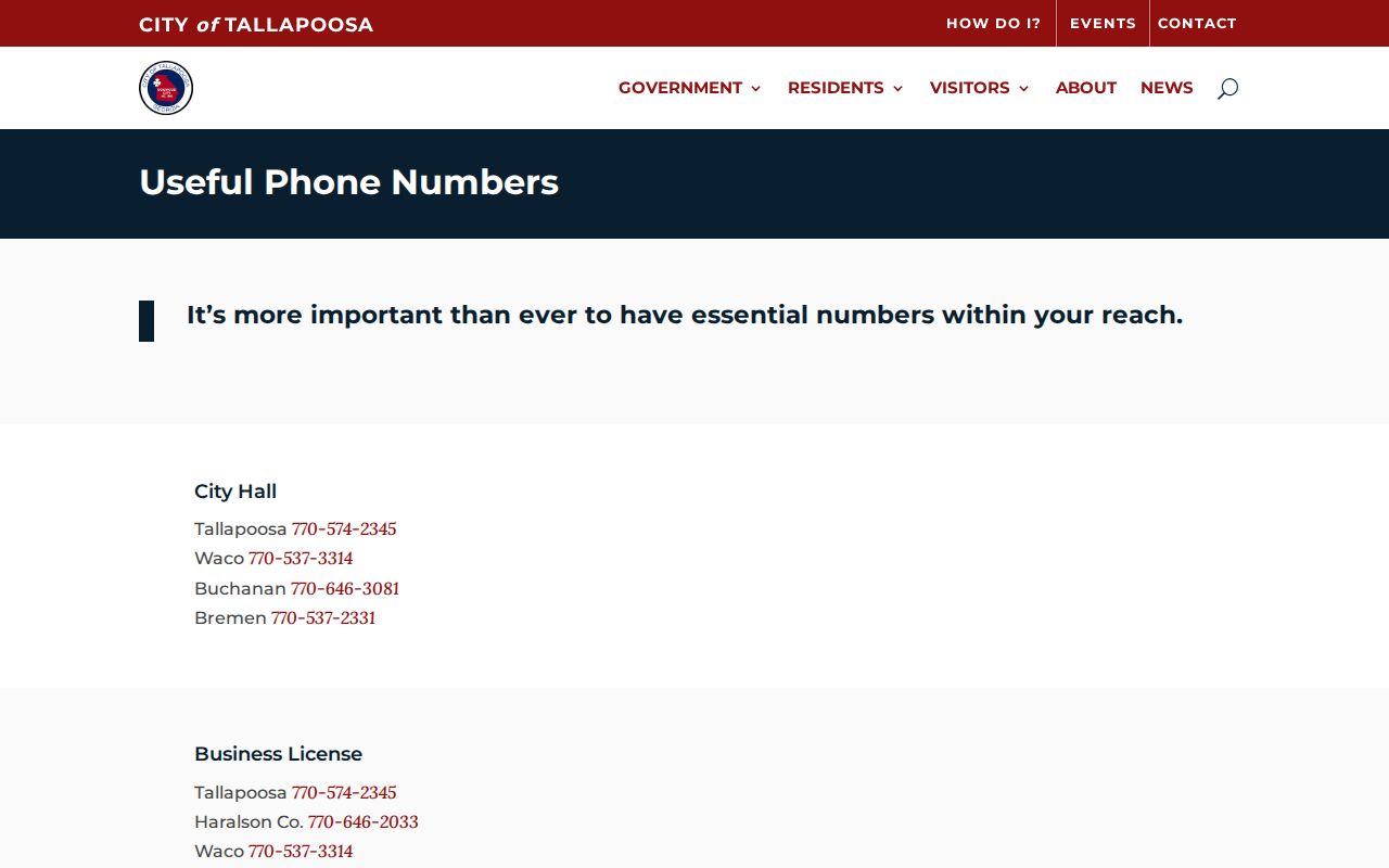 Countywide official phone list used when a Waco court venue is unclear