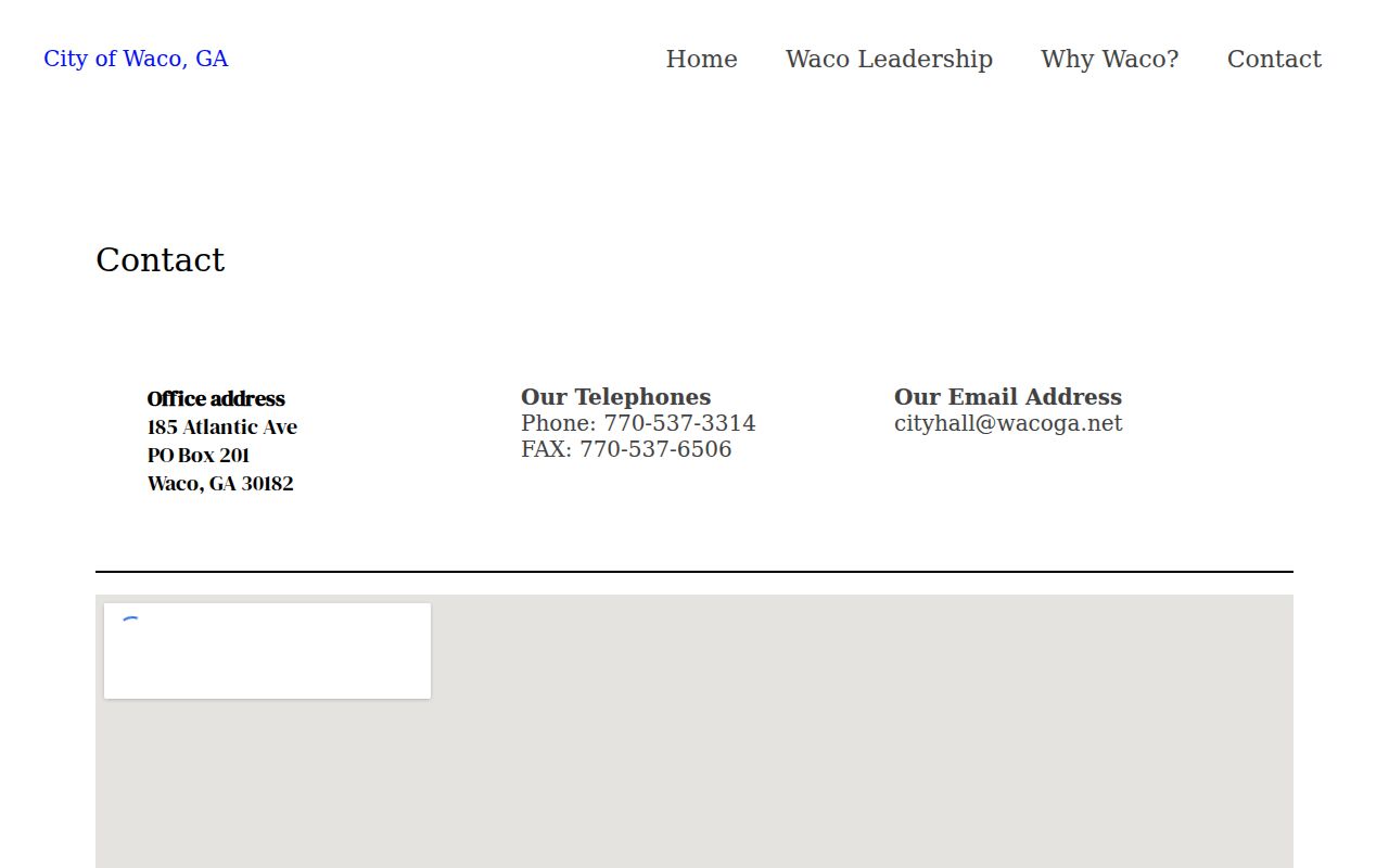 Waco City Hall contact information used to route Waco court record questions